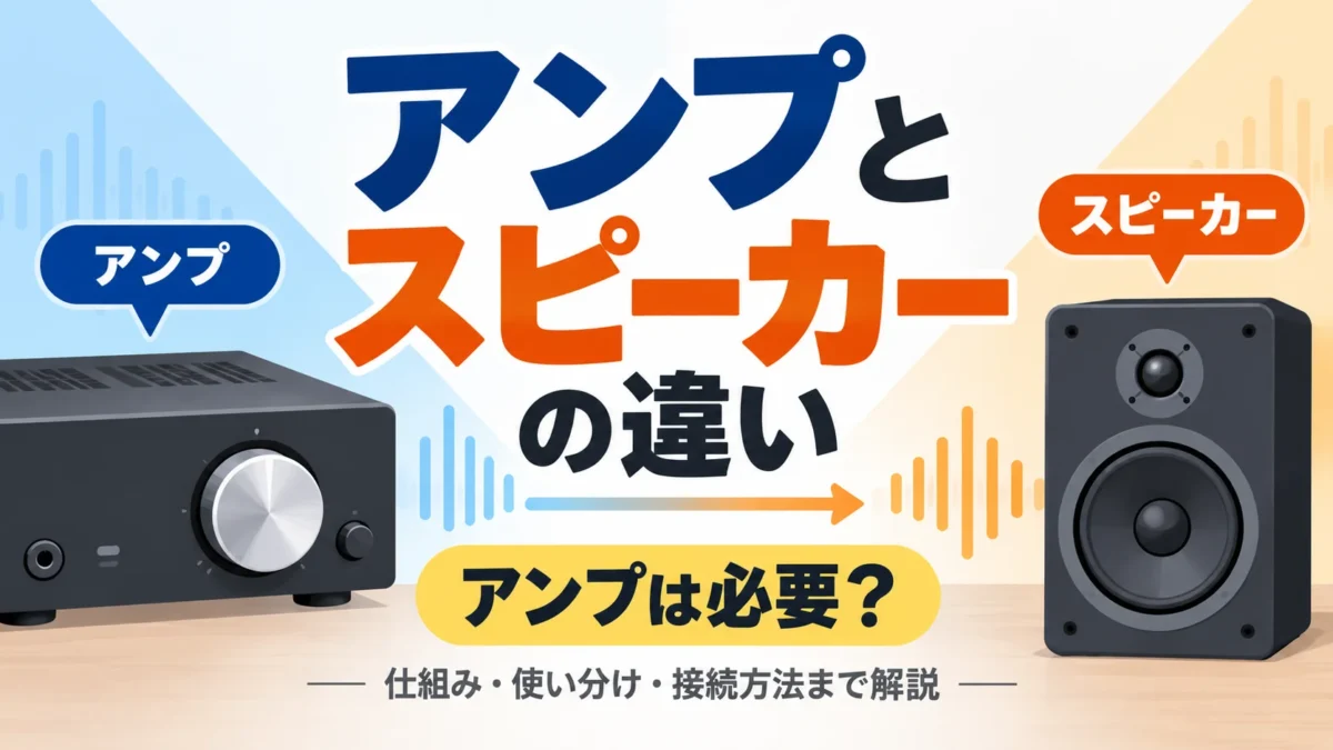アンプとスピーカーの違いを表したアイキャッチ画像