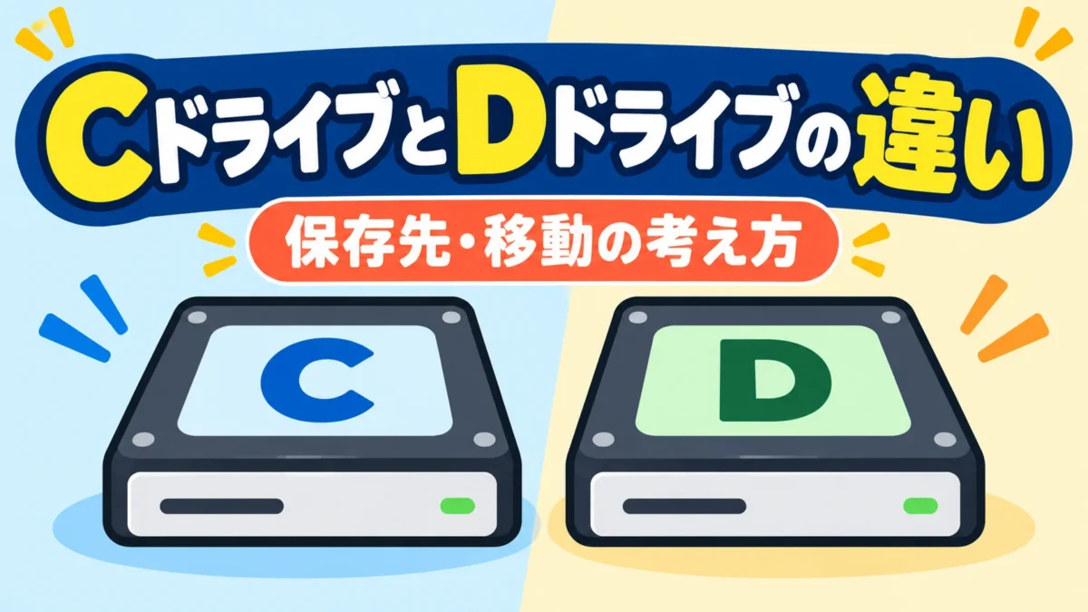 CドライブとDドライブの違いを解説するアイキャッチ画像
