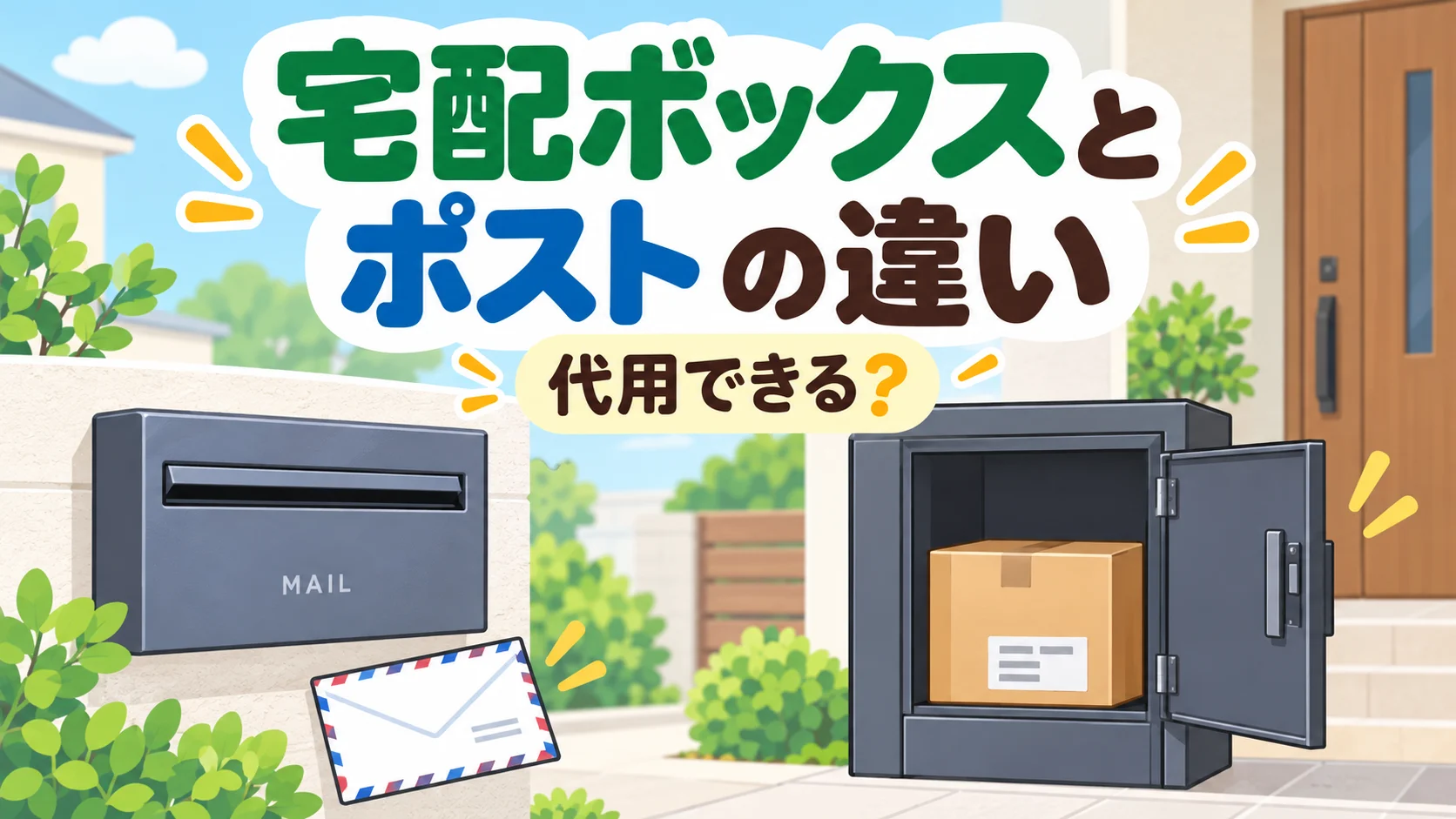 宅配ボックスとポストの違いを表したアイキャッチ画像