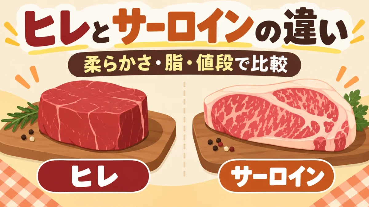 ヒレとサーロインの違いを表したアイキャッチ画像